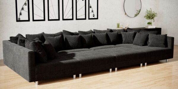 Actie Hoeksalon Denver XXL Corduroy Zwart