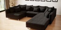 Actie Hoeksalon Denver Corduroy Zwart